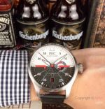 Swiss Replica IWC Pilots Top Gun SS Black Leather Strap Watch